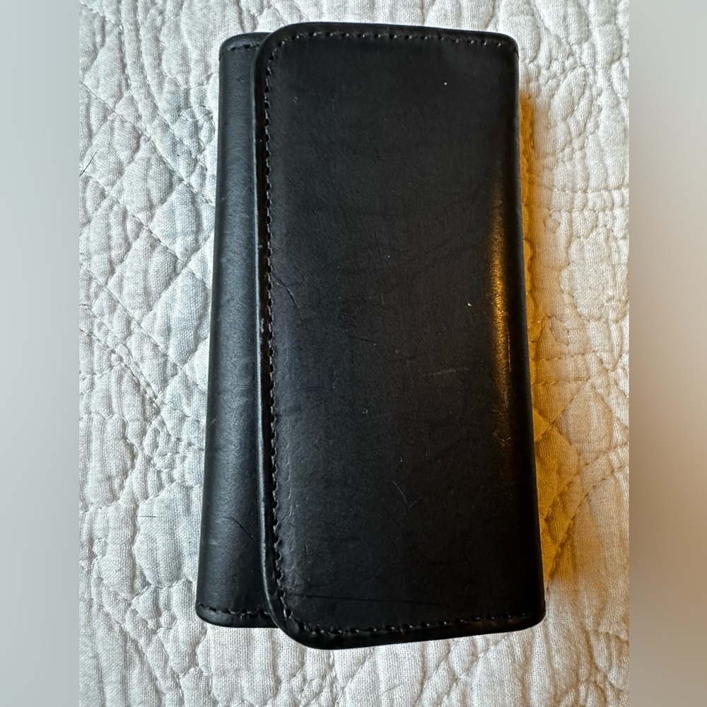 NEW OLD Coach key clears vintage black glove tanned leather